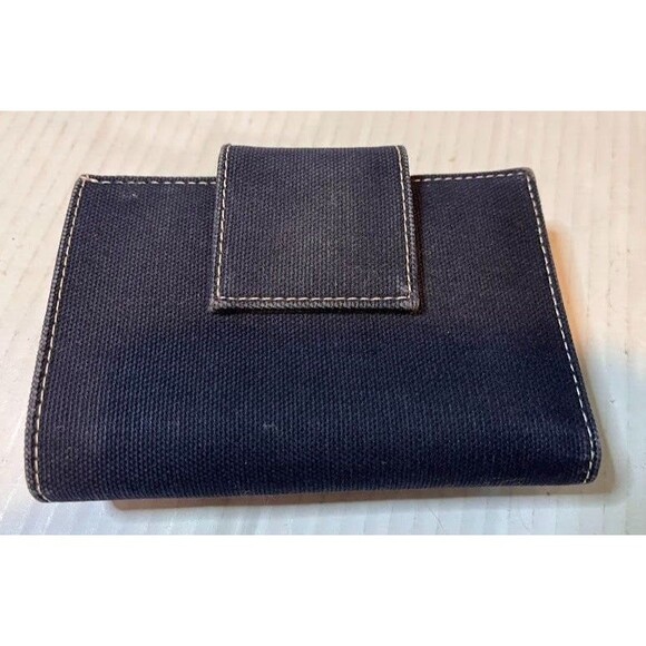 Kate Spade NY Black Cloth Bifold Wallet Snap Close Coin Pocket Classic Casual - Picture 2 of 4